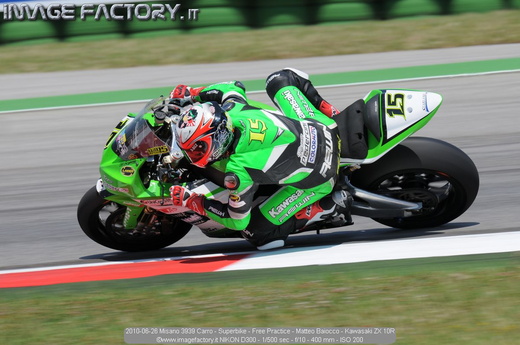 2010-06-26 Misano 3939 Carro - Superbike - Free Practice - Matteo Baiocco - Kawasaki ZX 10R